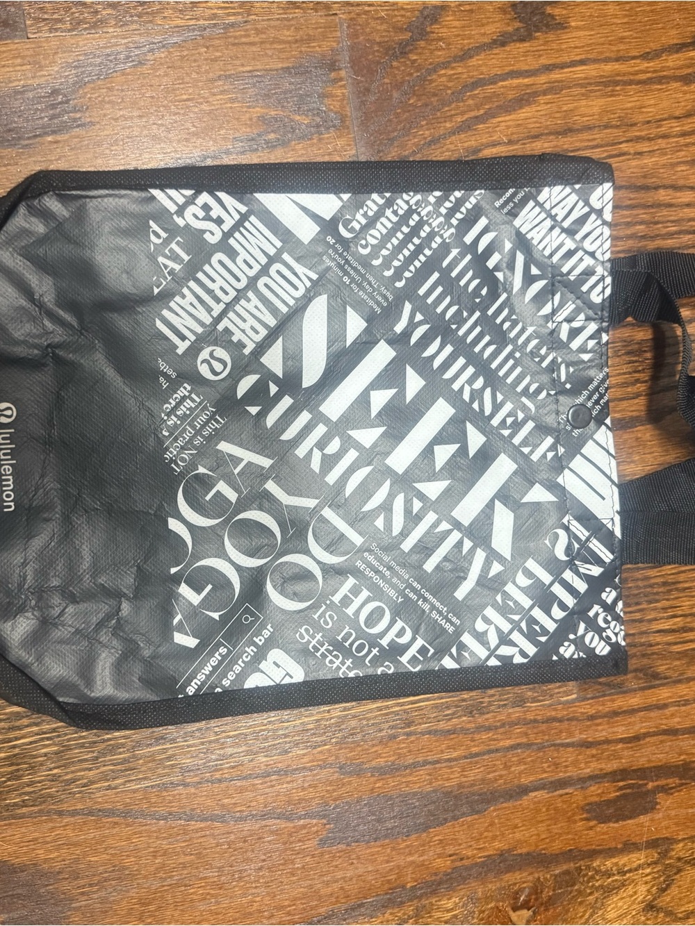 lululemon athletica Black and White Typographic Tote